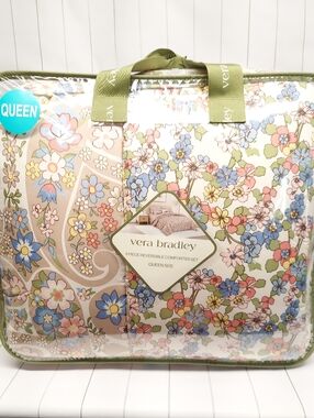 Vera Bradley Multicolor Floral Reversible Queen Comforter Set -8 pieces